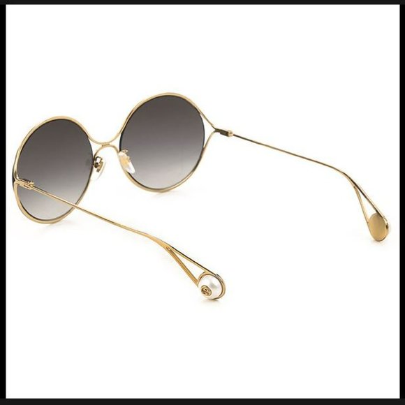 NWT Gucci Round Gold Sunglasses
